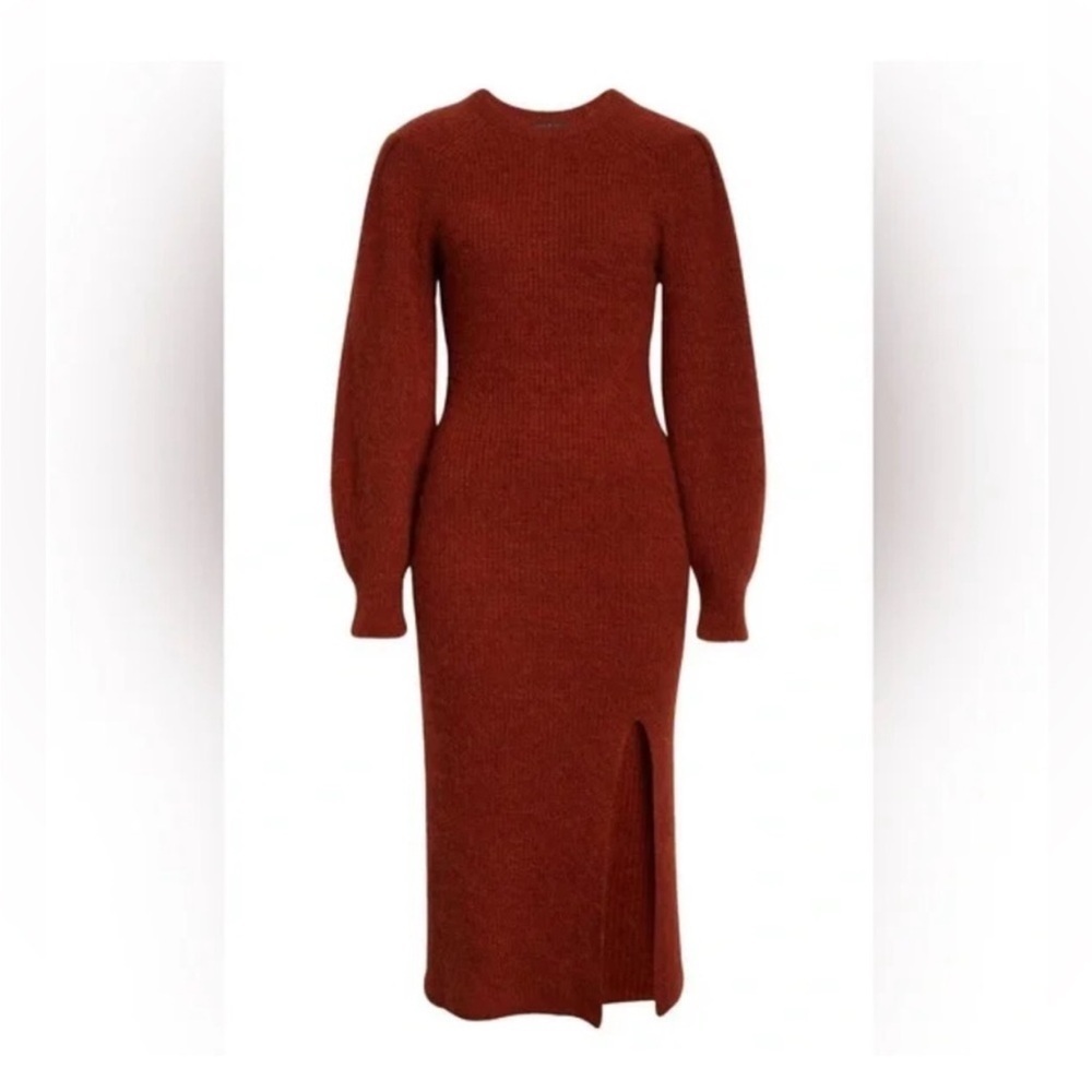 rag & bone Rust Liana Alpaca Wool Long Sleeve Maxi Sweater Dress